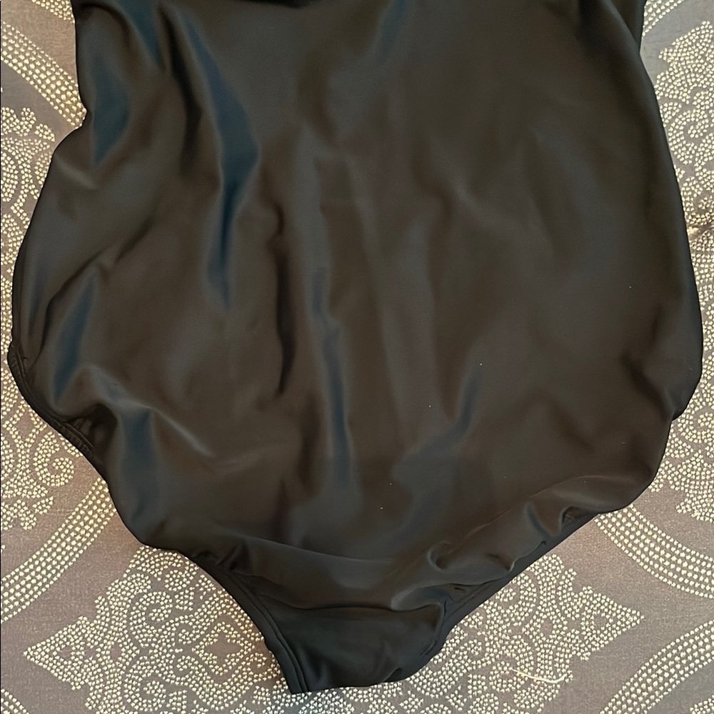 Black Ruffled One-Piece Swimsuit - Picture 4 of 6